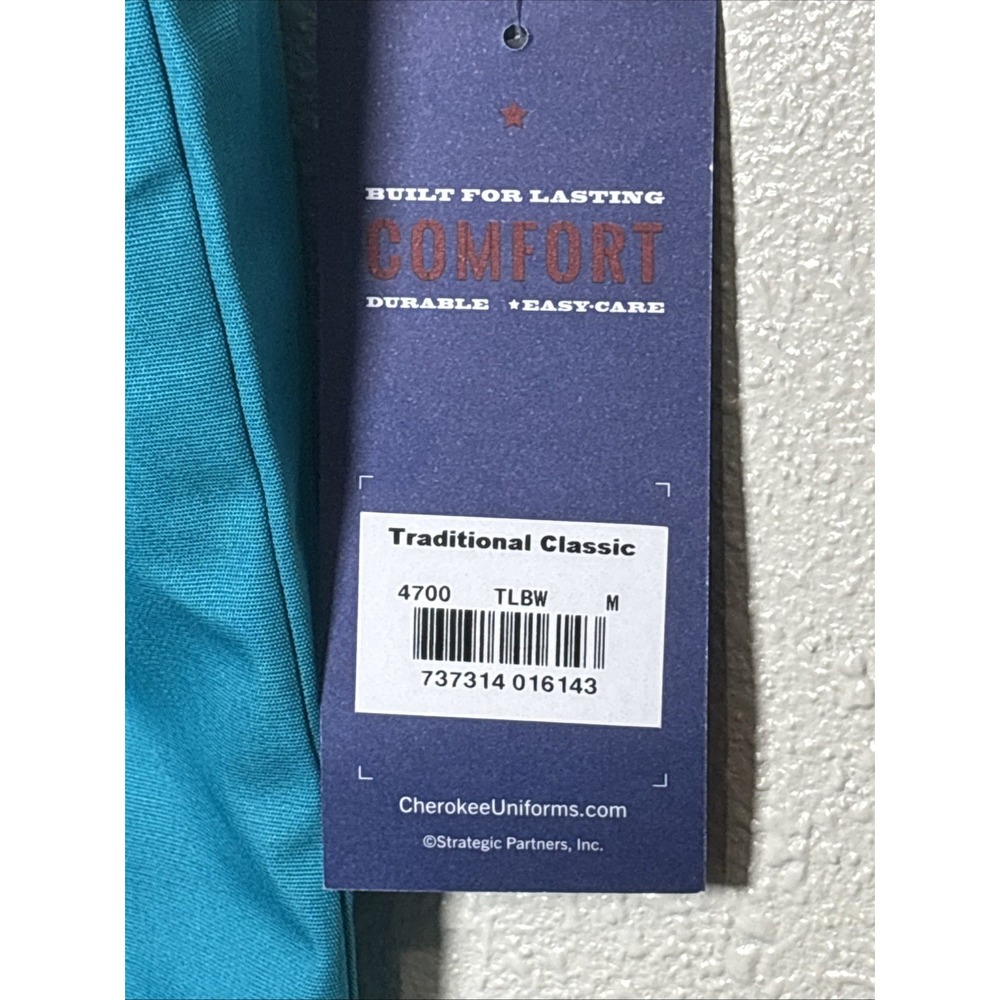 Cherokee Workwear 4700 V-Neck Scrub Top Teal Blue Medium TLBW New With Tags - Picture 4 of 9